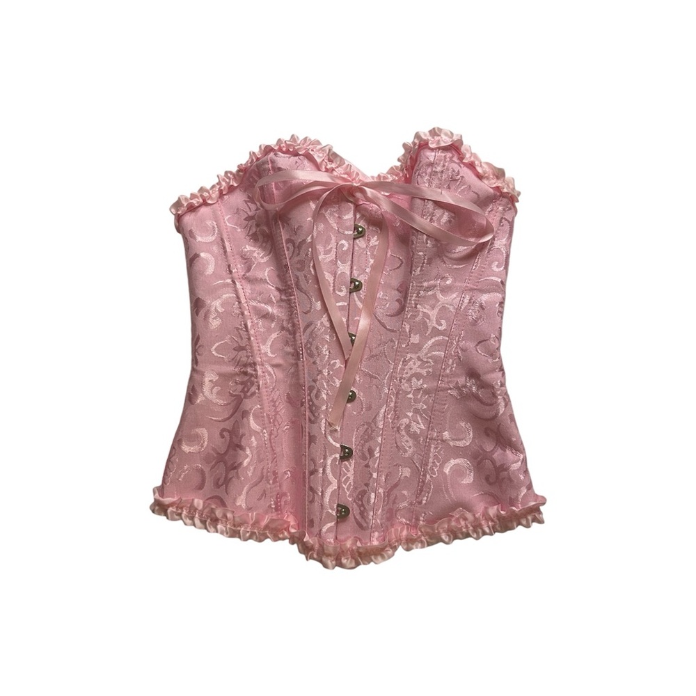 Bubblegum Pink Lace-Up Corset Top🫧🎀